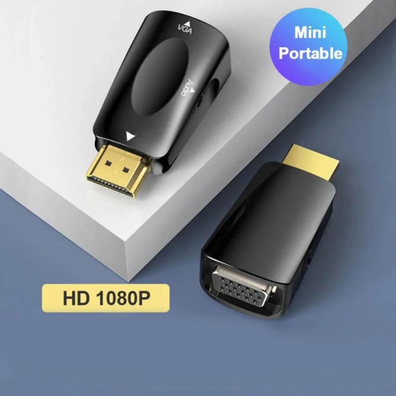 Adaptador conversor HDMI para VGA com interface de áudio 