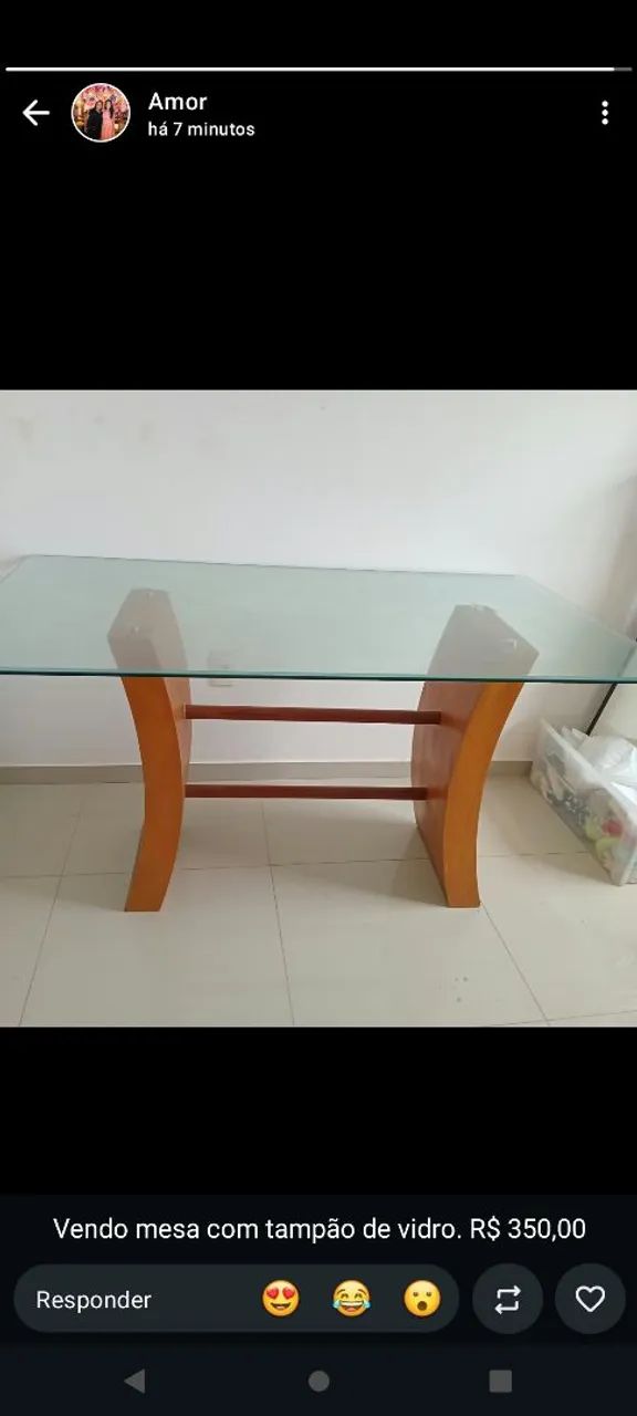 Mesa Tampo de Vidro 
