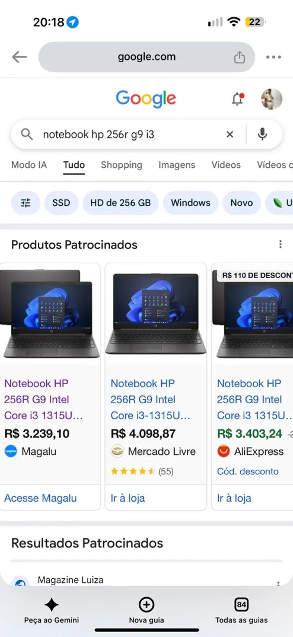 Notebook HP 256R G9 Intel Core i3 Zero Lacrado  - Foto 4