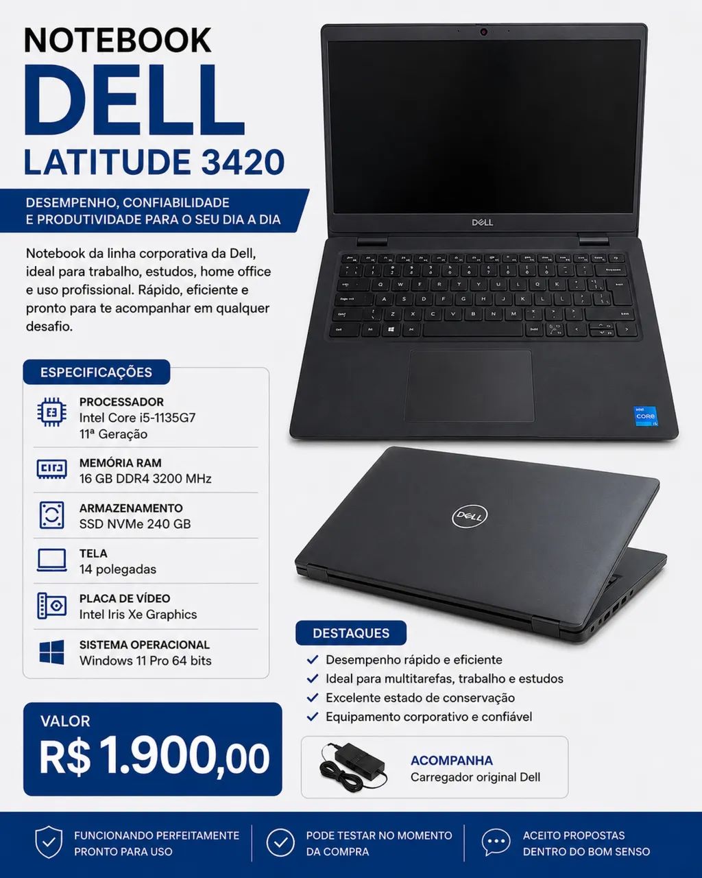 Notebook Dell Latitude 3410