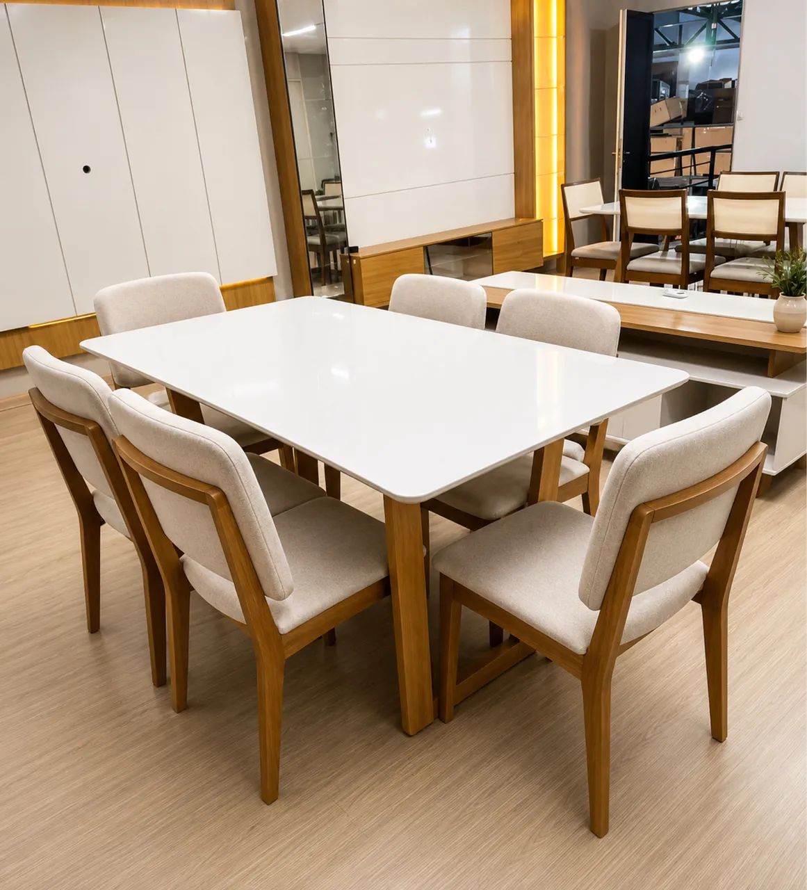 MESA DE JANTAR 160x90CM COM 6 CADEIRAS - Foto 3