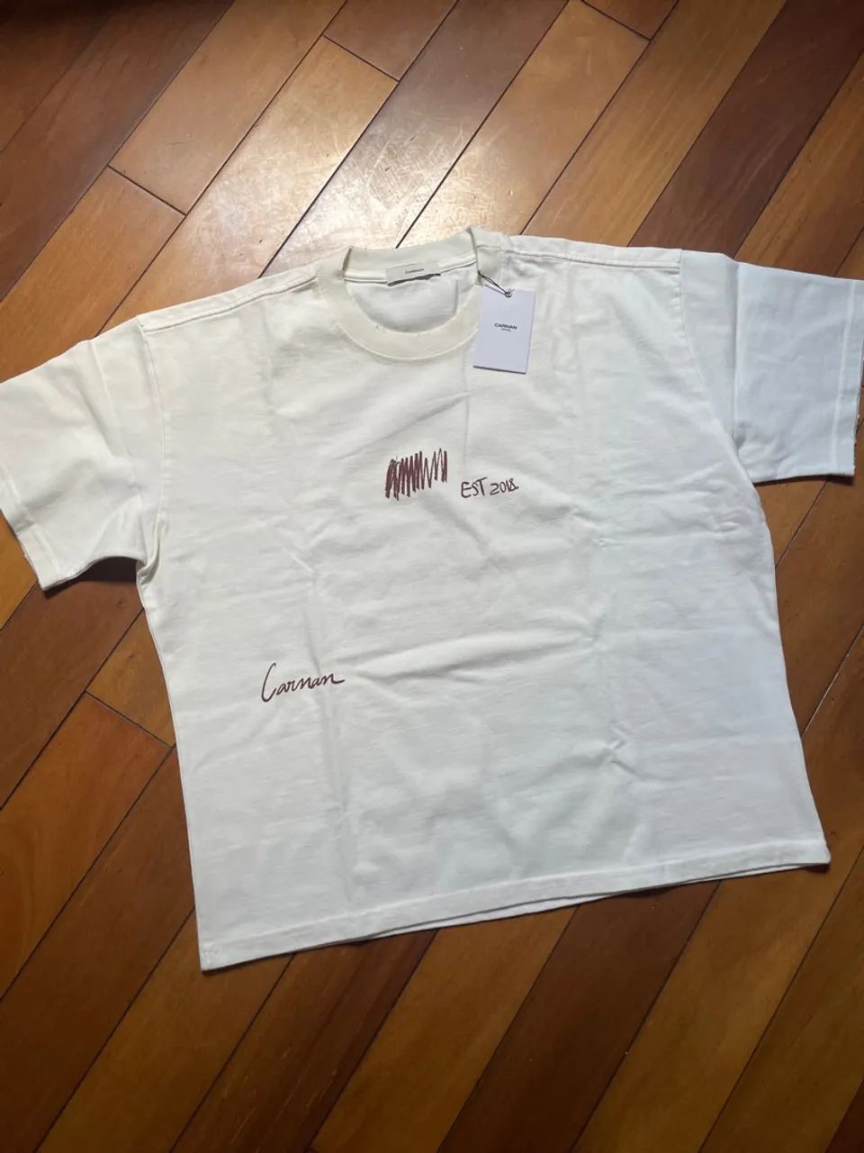 Camiseta Carnan Barcode Boxy Off White 