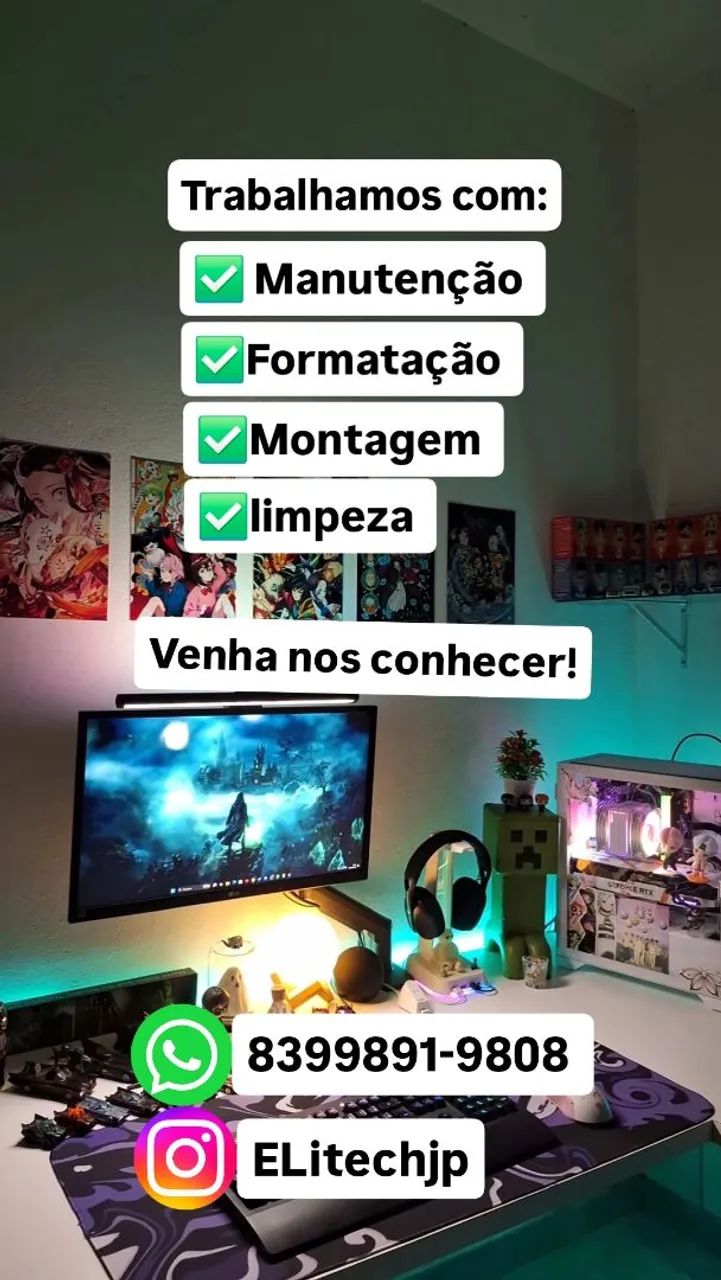 Montagem de PC Gamer, formatação, limpeza e muito mais
