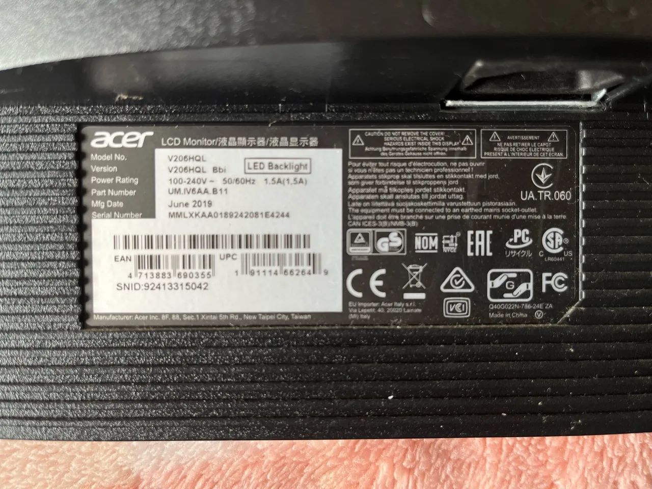 Monitor Acer V206HQL - 19,5?  - Foto 4