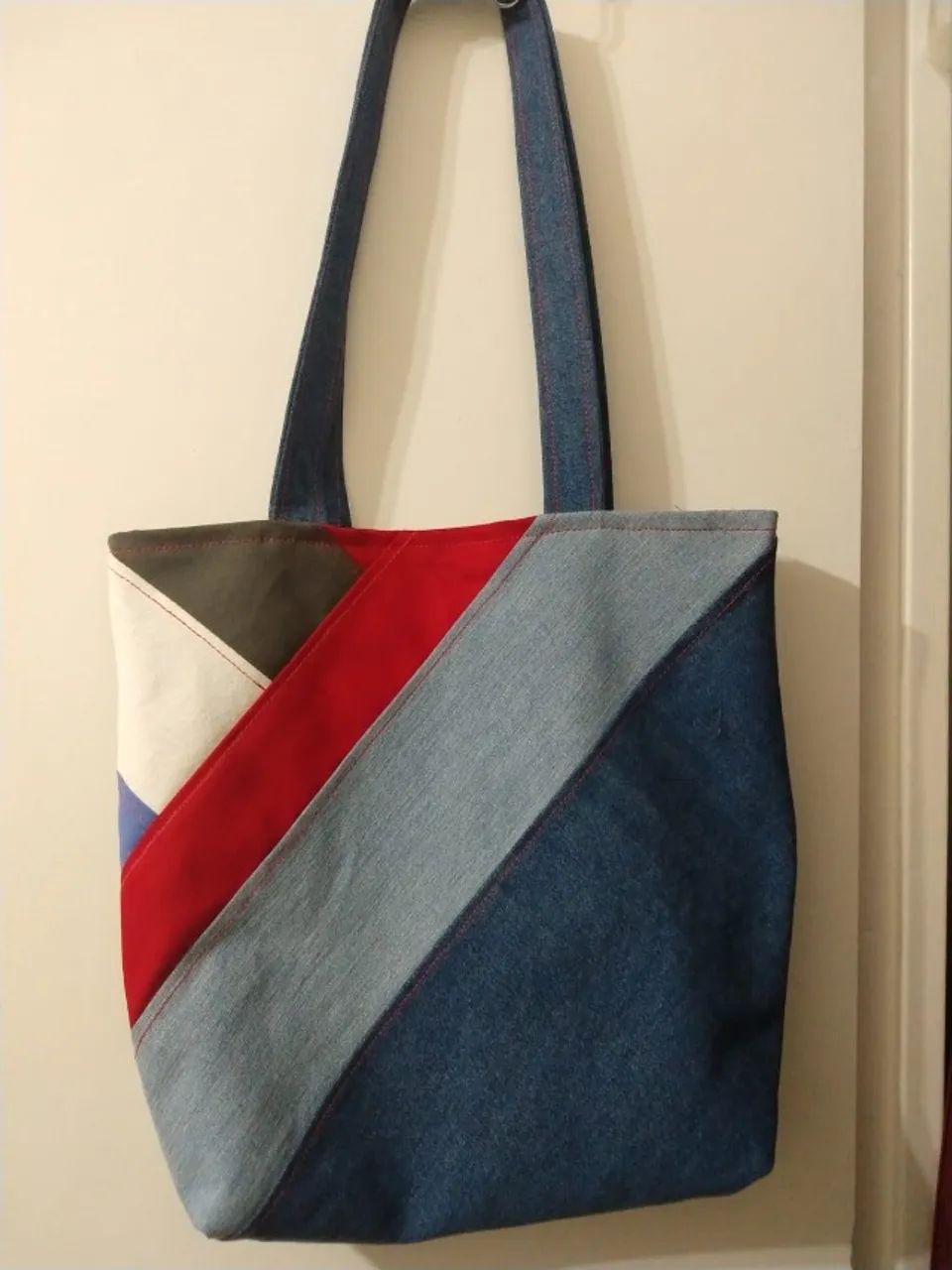 Bolsa Jeans Artesanal e Tecido (Brim) modelo único Cod 019 - Foto 3