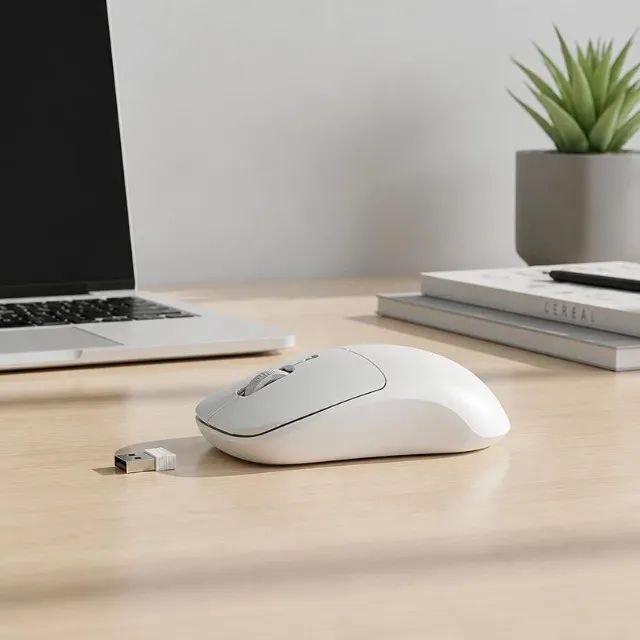 Mouse Sem Fio Simples e Discreto Branco NMS-007  - Foto 2