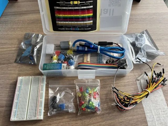 Kit DIY Mall Eletrônica Iniciante Protoboard LEDs Sensores - Foto 4