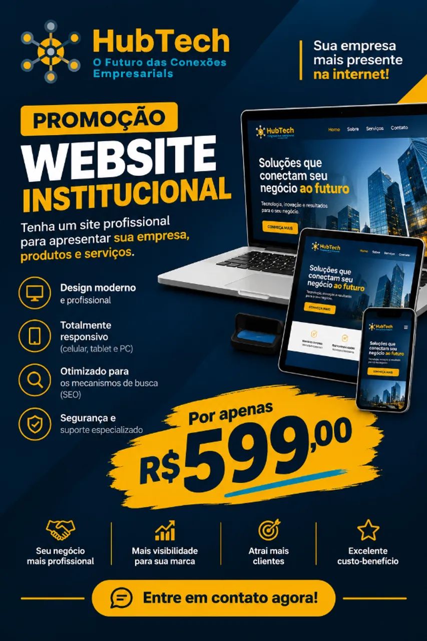 PROMOÇÃO! WEBSITE INSTITUCIONAL