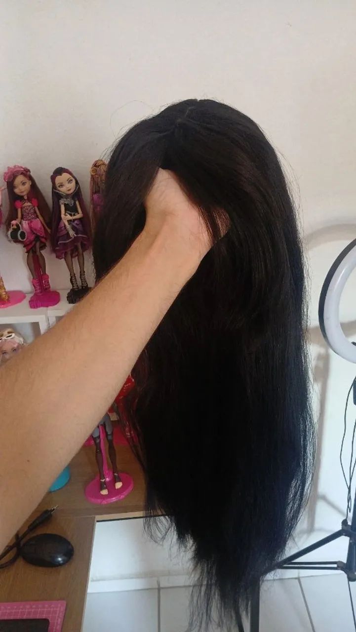 Peruca longa preta - Foto 4