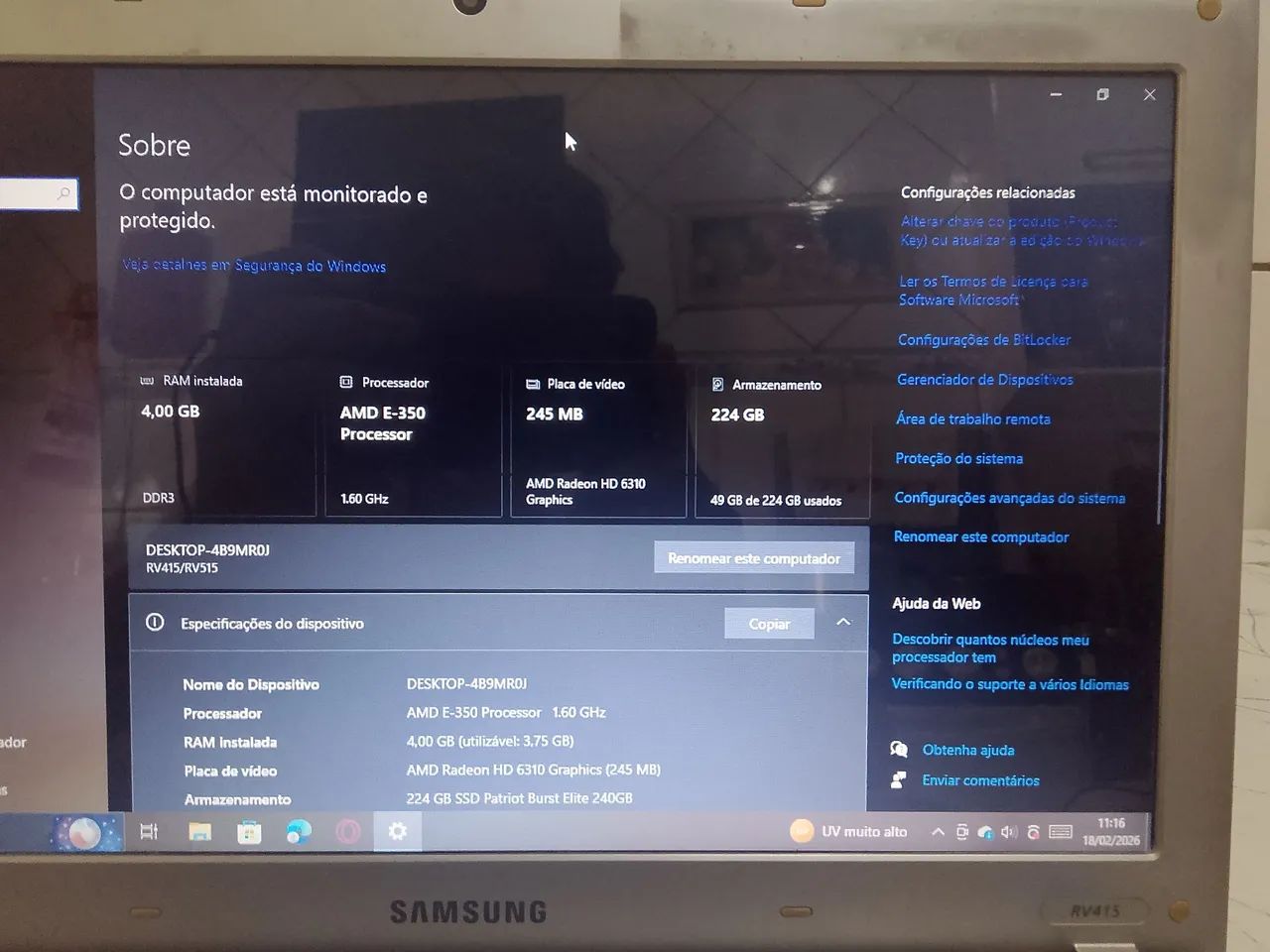 Notebook Samsung com o windows 10pro - Foto 5
