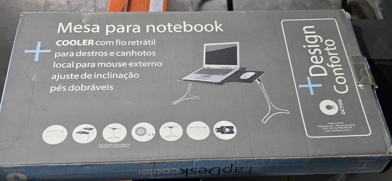 Mesa Para Notebook Com Cooler LapDesk Octoo - Na Caixa Ergonomica - Foto 2