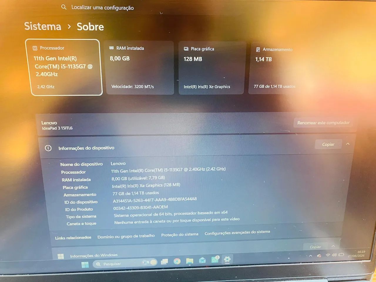 Notebook Lenovo I5 11 geração  - Foto 3
