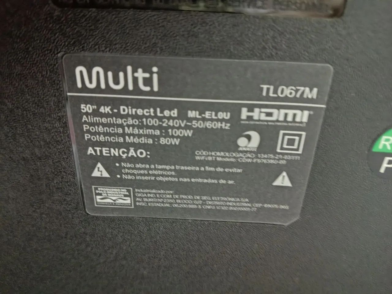 Tv Multilaser 50 polegadas 4k com tela quebrada!! - Foto 3