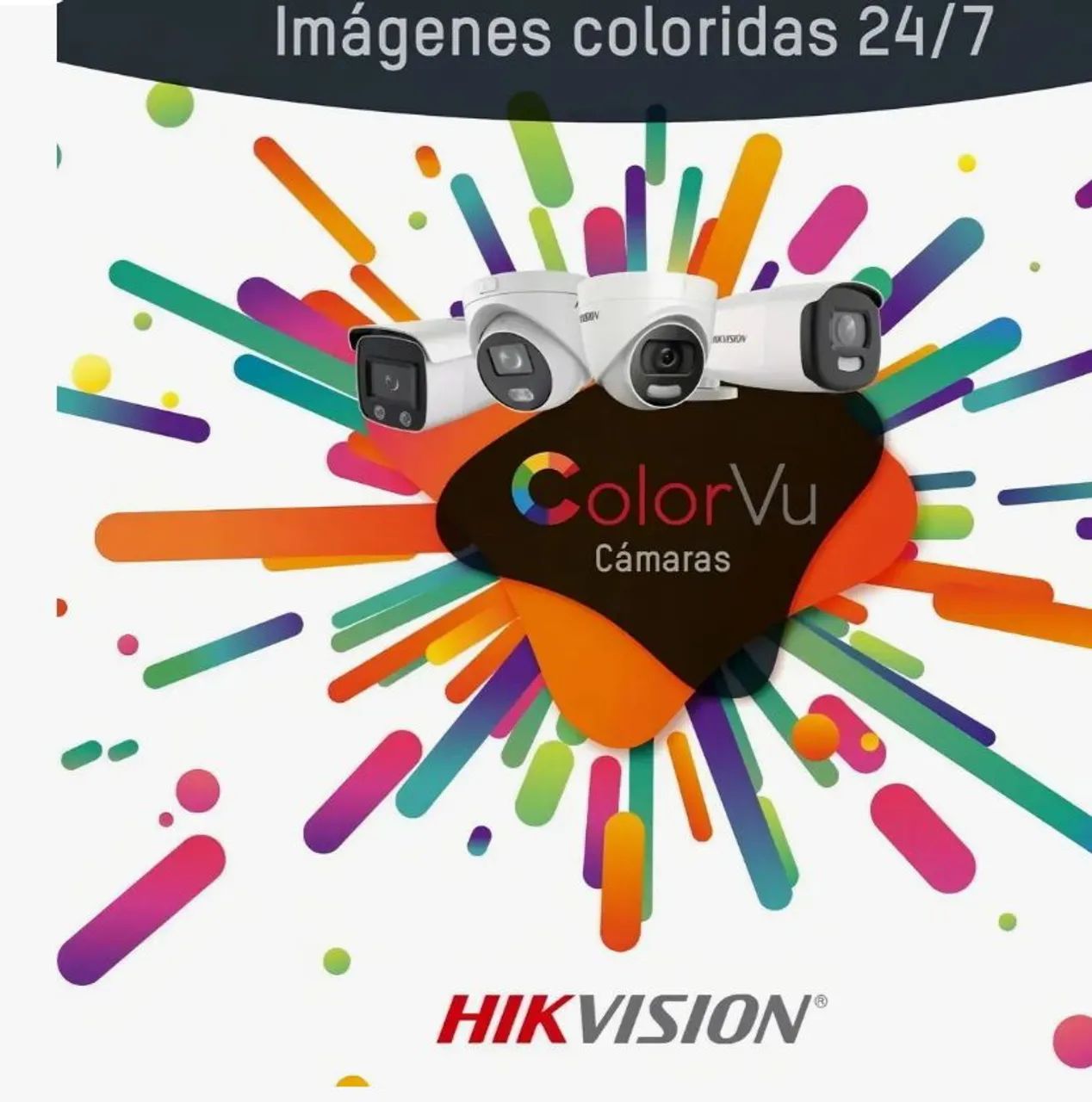 Câmera de segurança de plástico branco Hikvision Dome Colorvu Turbo 2mp 2,8 mm 1080p - Foto 2