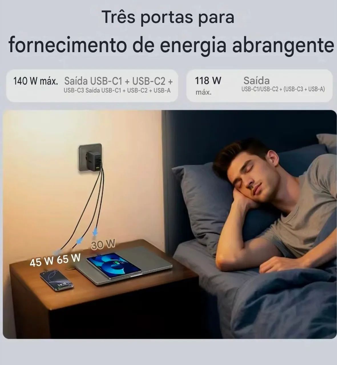 Carregador baseus 140w Gan - Foto 5