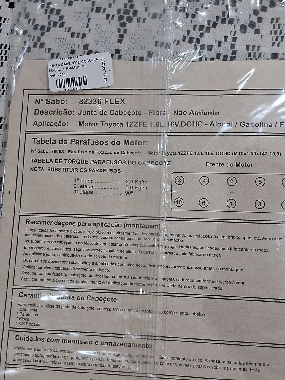 Junta de cabeçote corolla 1.8 2003/2007 - Foto 2