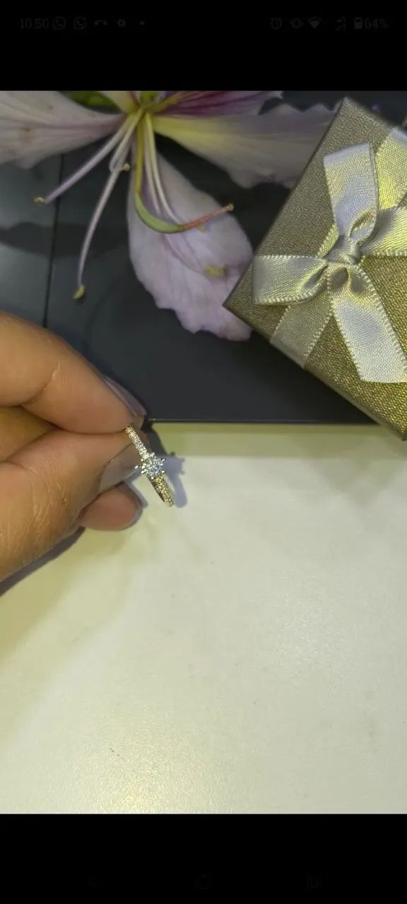 Anel Solitário prata com Zircônia  - Foto 2