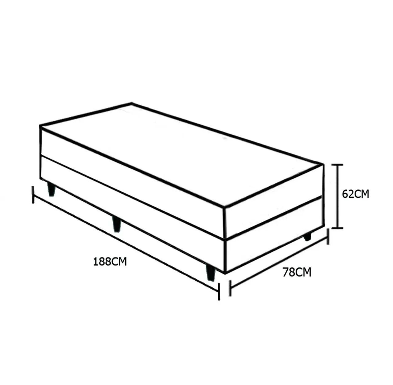 Base cama Box Solteiro com Baú  - Foto 4