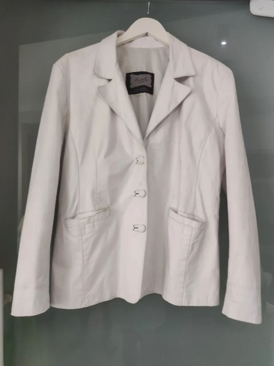 Blazer/jaqueta em couro Branca - Foto 2