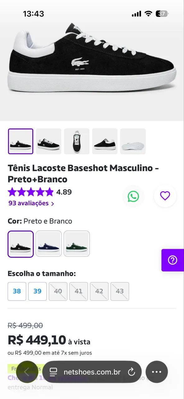 Tênis Lacoste Baseshot Masculino  - Foto 4