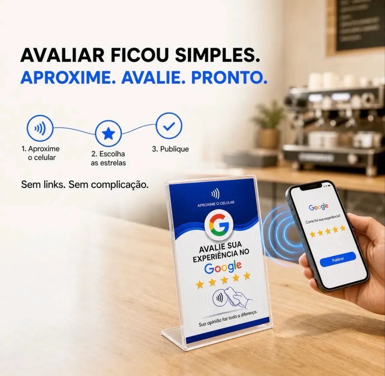 Placa NFC para Avaliação Google