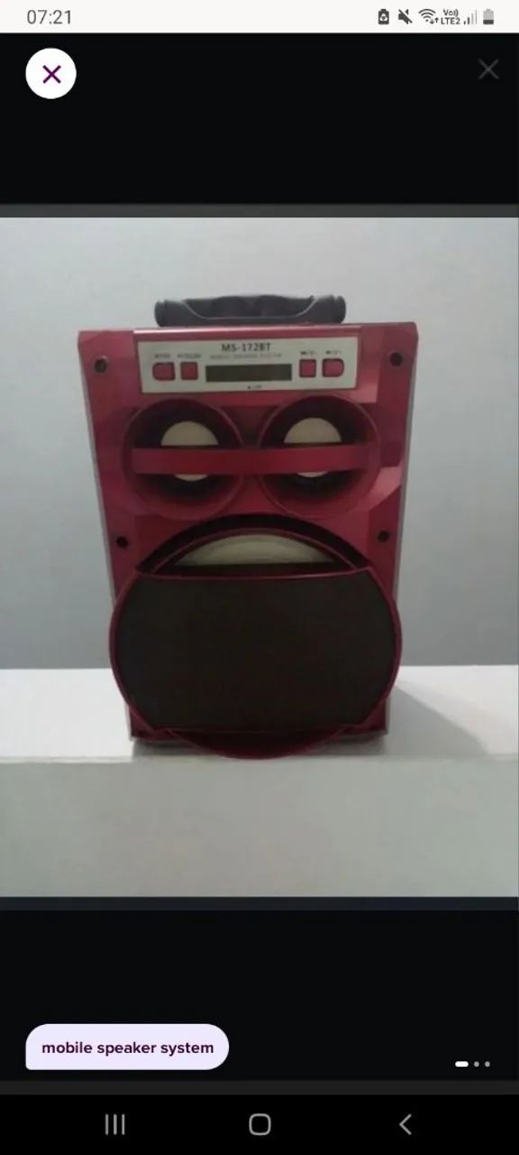 Caixa de som modelo speaker system 