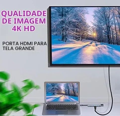 HUB Multi Tipo C USB 3.1 4k Exbom 8 em1 - Foto 4