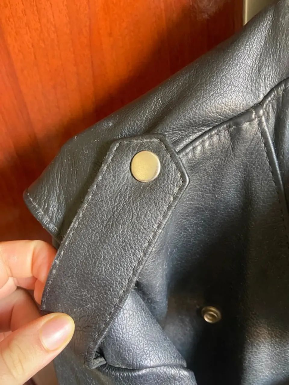 Jaqueta de couro preta com patch Harley-Davidson, tamanho GG - Foto 2