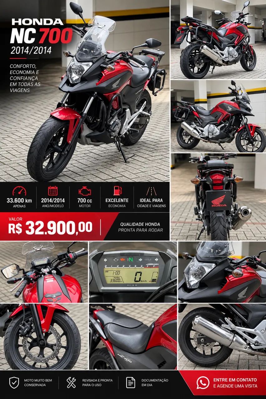 Honda NC 700 com apenas 33.600km