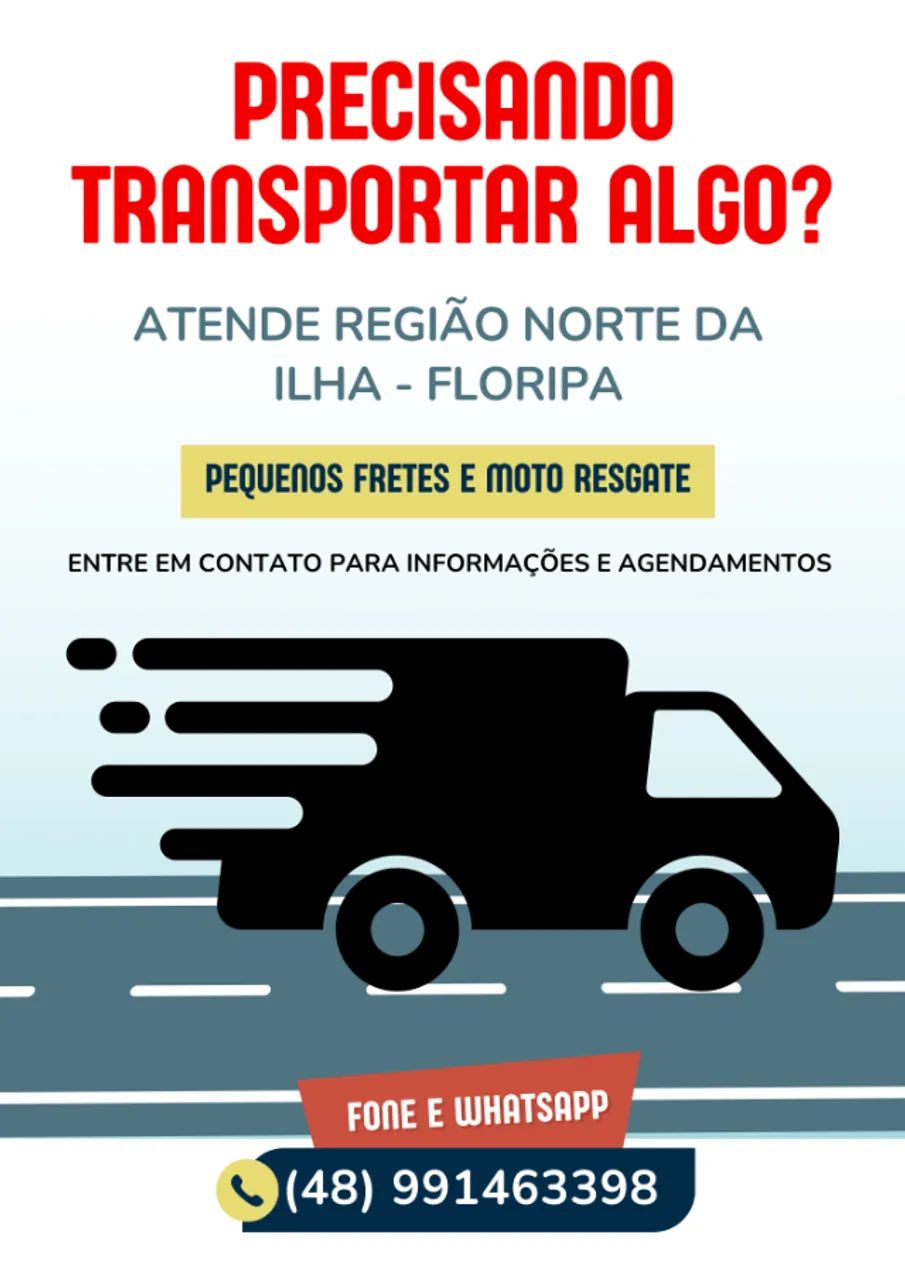 Pequenos fretes e moto busca em Florianópolis
