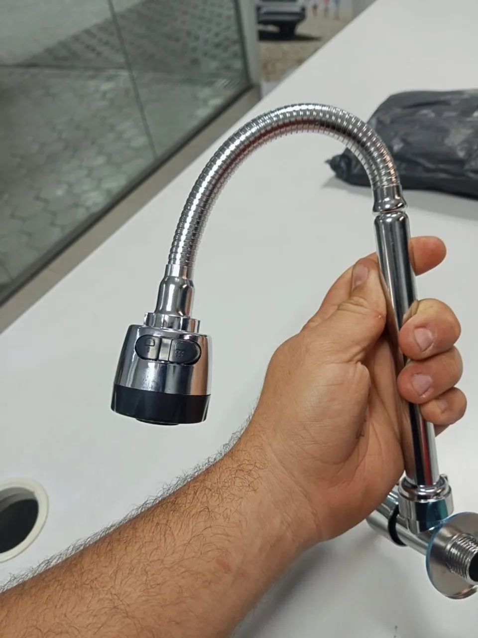 Wall-mounted stainless steel faucet.65193078171522122