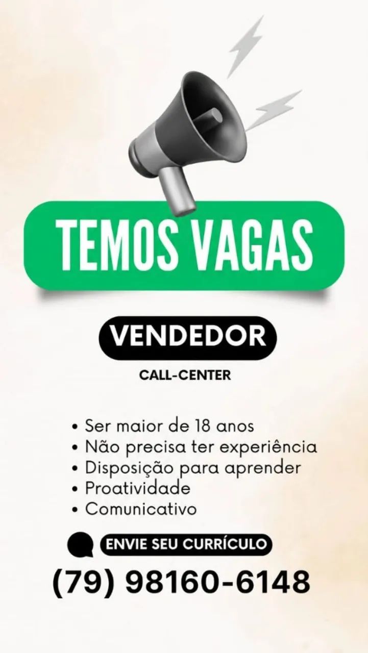 Vaga de Emprego de Call Center 