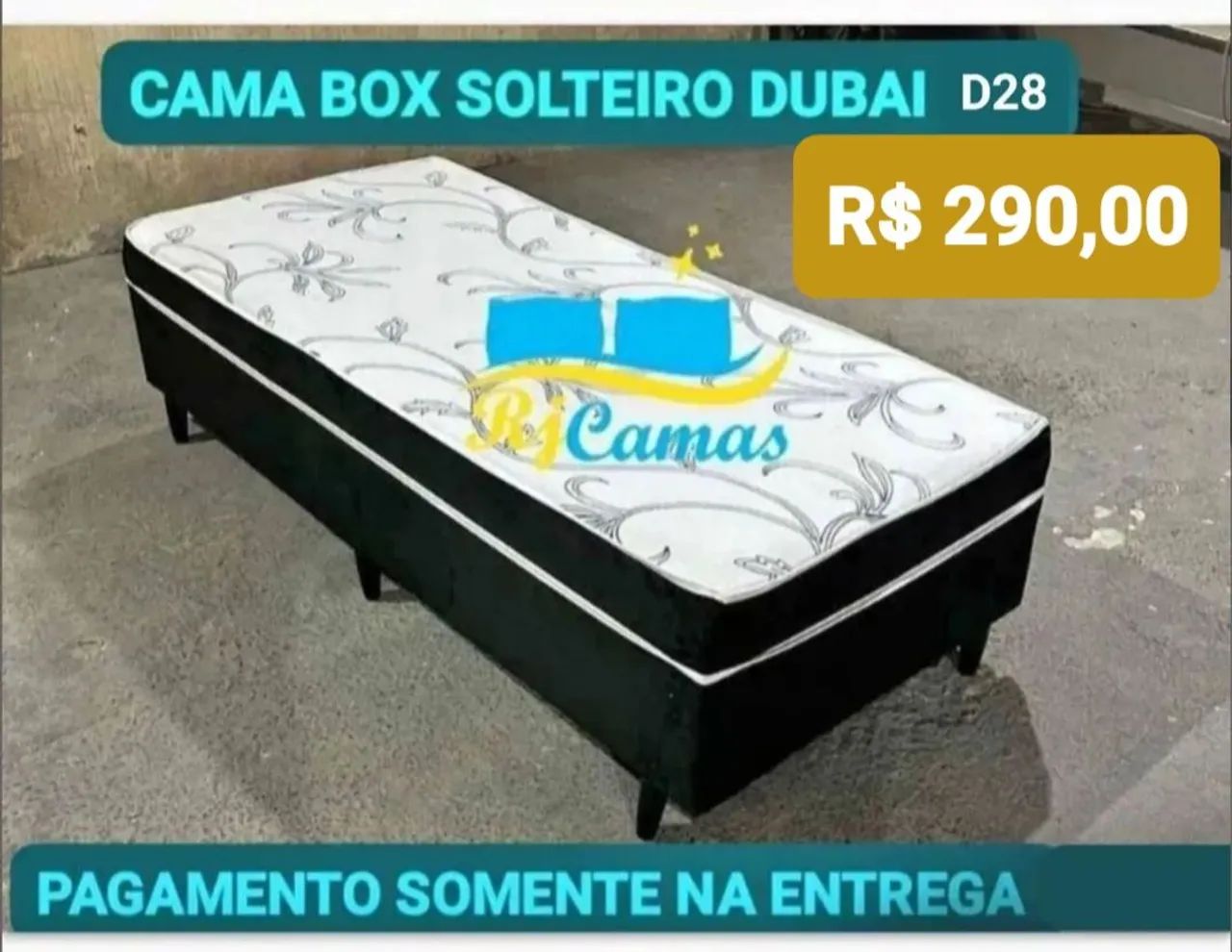 Cama box Solteiro Dubai D28