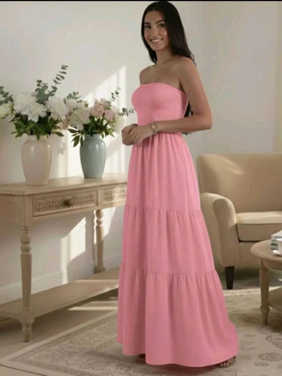 Vestido Rosa BB tomara que caia 
