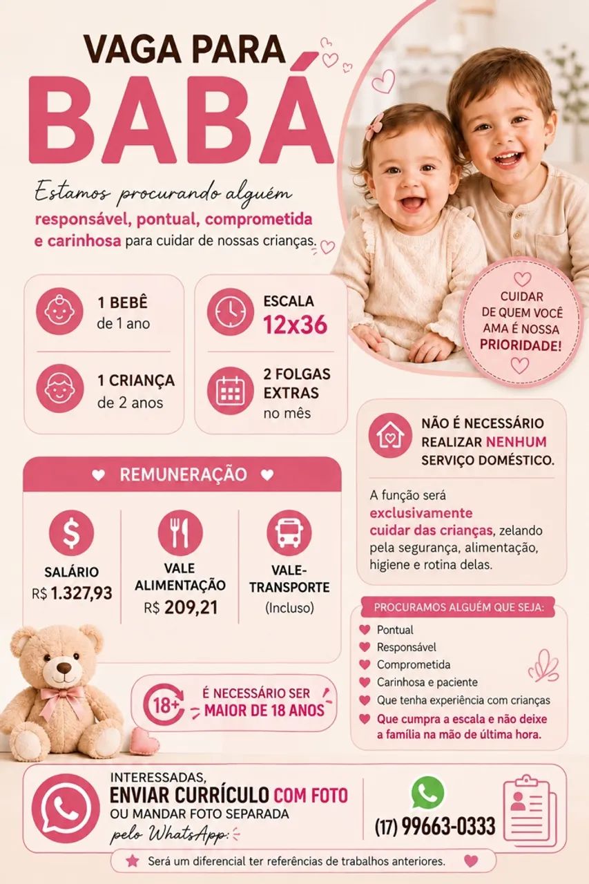 Vaga de babá 
