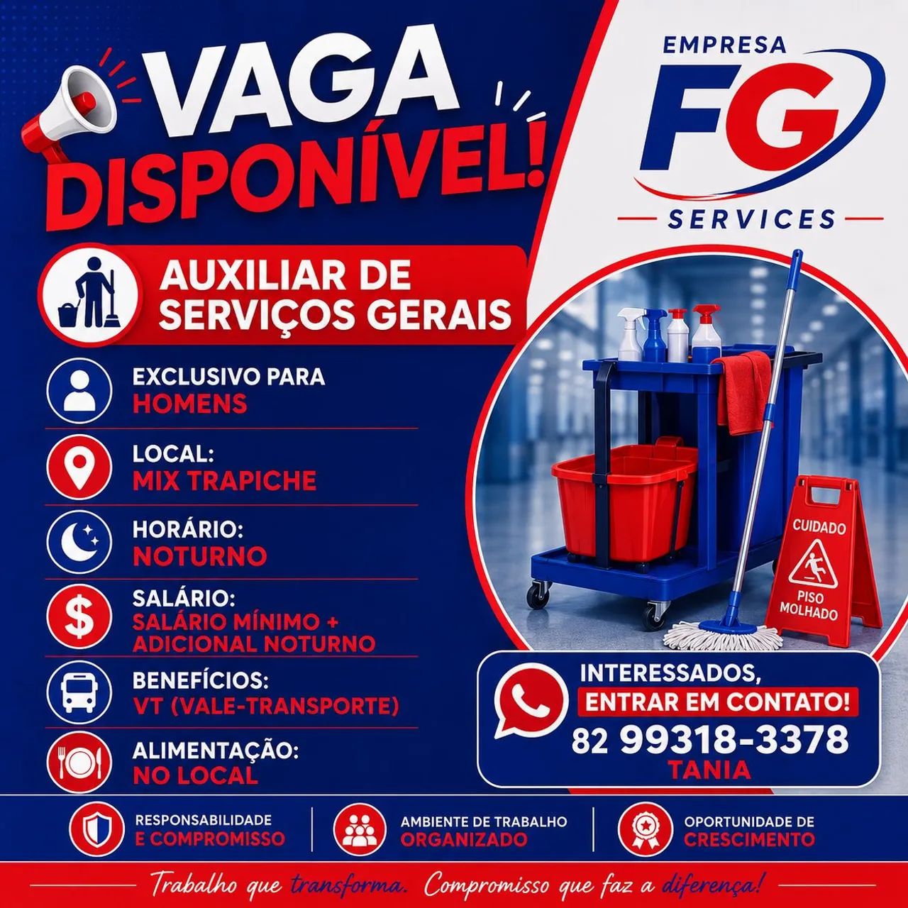 Vaga exclusiva para homem 