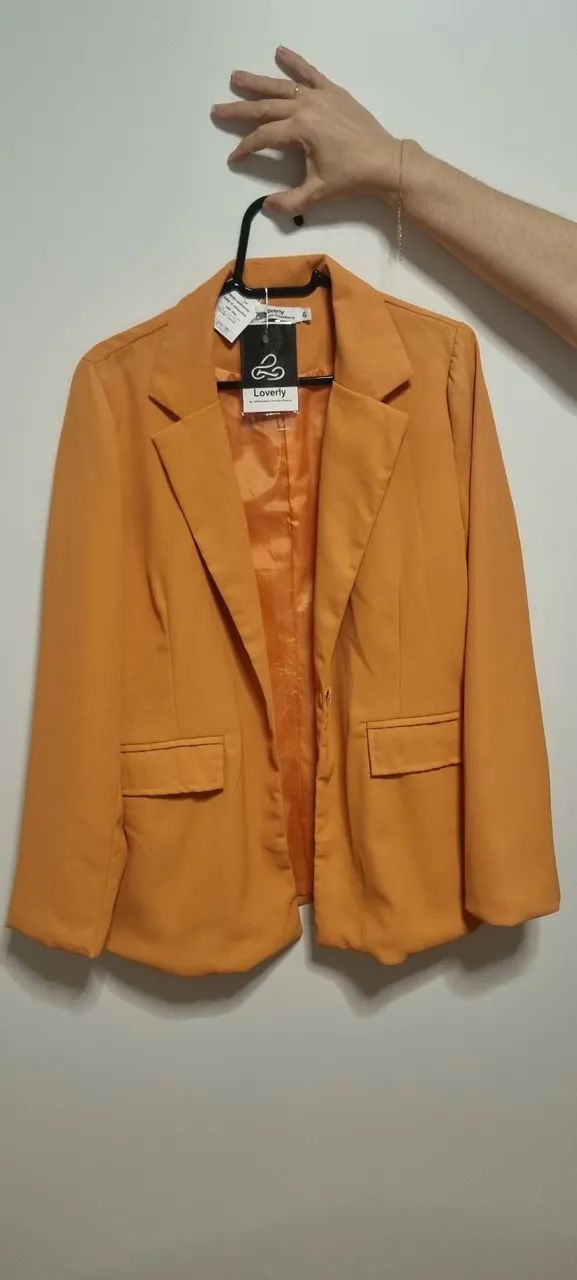 Blazer Laranja Feminino Versátil