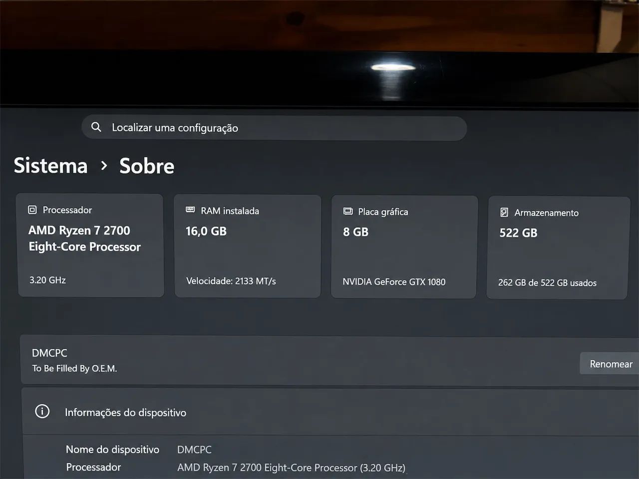 PC Gamer - Ryzen 7 / GTX 1080 / 16gb RAM - Foto 4