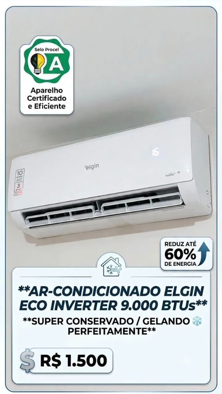 Ar condicionado 9000BTUs