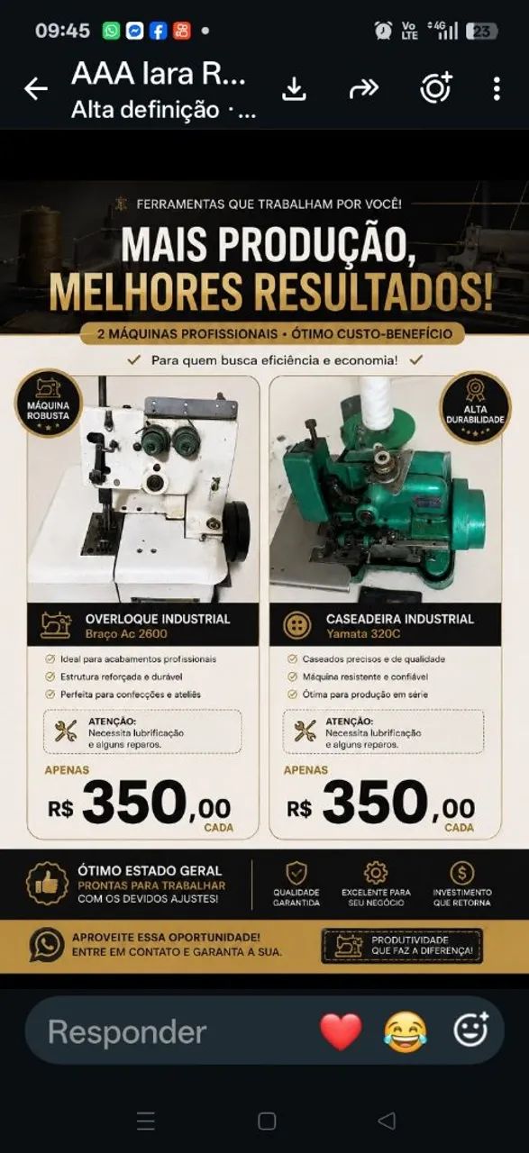 Vende-se máquinas de costura 