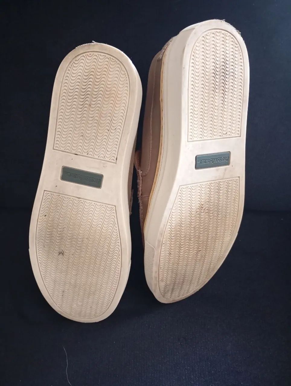 Mocassin casual de couro bege  - Foto 3