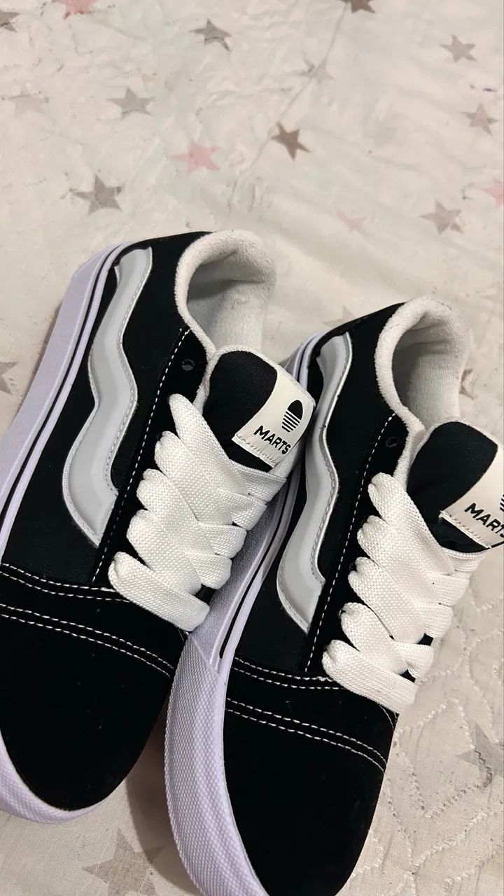 Tênis MARTS Casual Preto e Branco - Novo, Nunca Usado