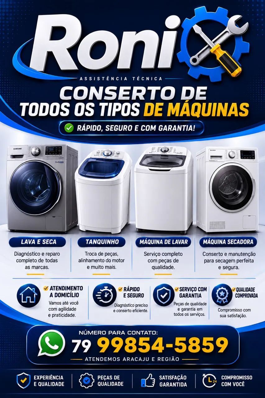 Conserto máquina de lavar em Aracaju e região 