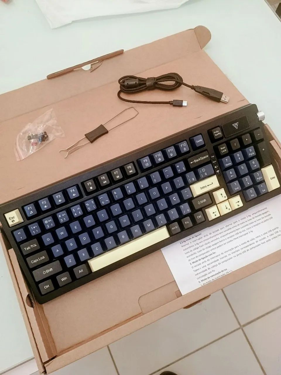 Teclado Sem Fio 4000mah Tri Mode