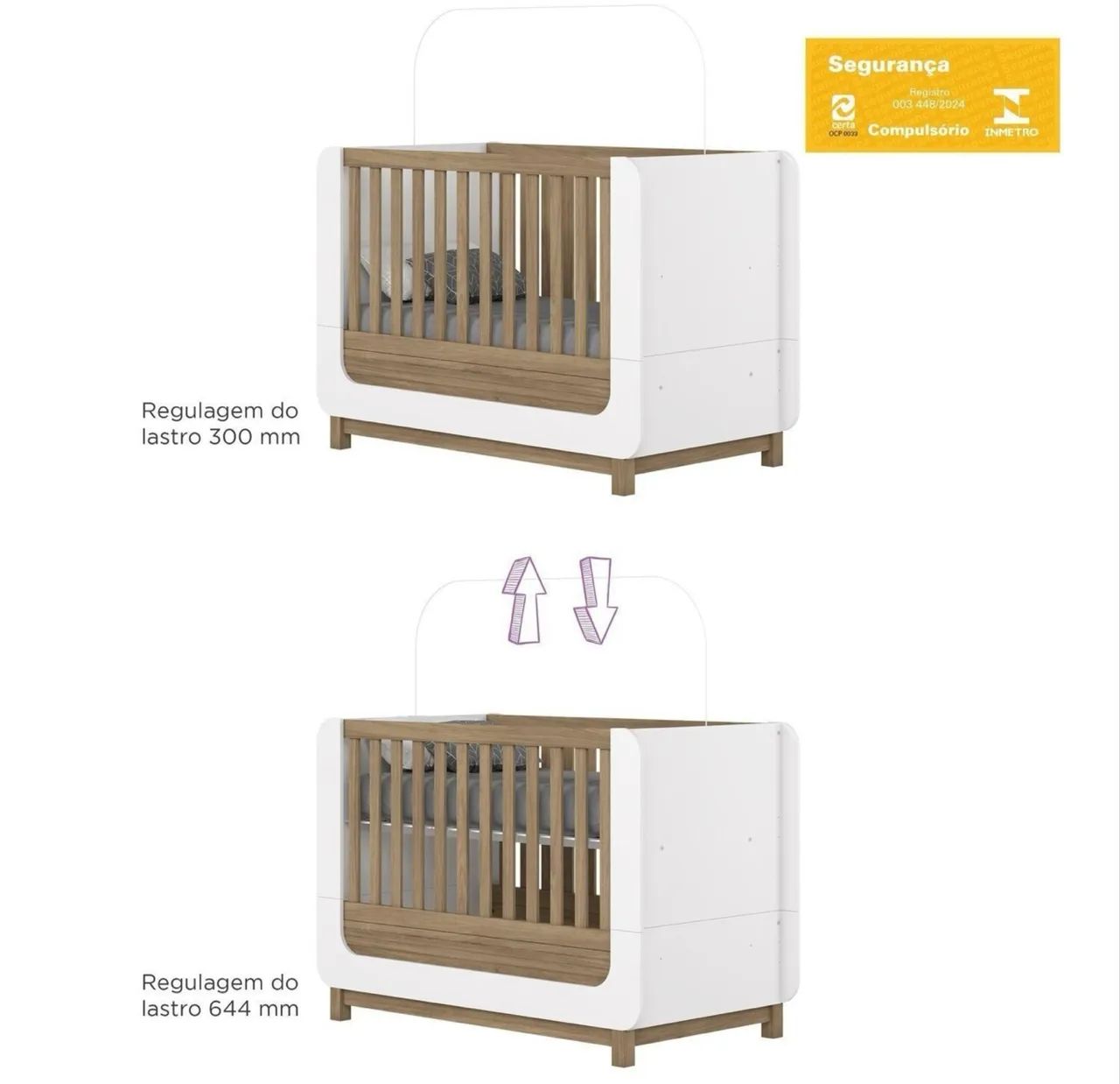 BERÇO MINI CAMA - ACOMPANHA COLCHÃO  - Foto 2