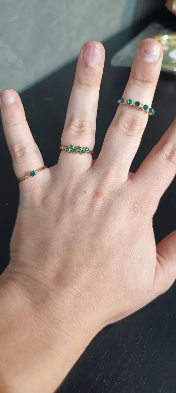 Kit Bijuterias - Dourado com Verde  - Foto 4