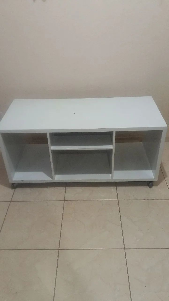 Rack Multiuso Branco para TV com Rodinhas - Ótimo Estado - Foto 5