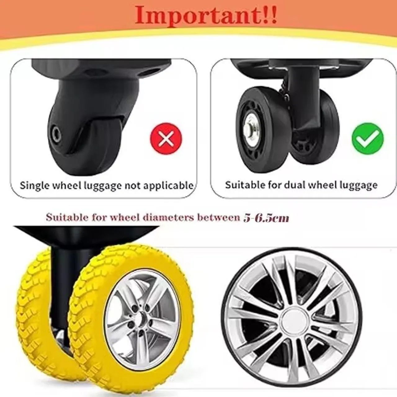 Capa de silicone proterora de roda de mala  - Foto 2