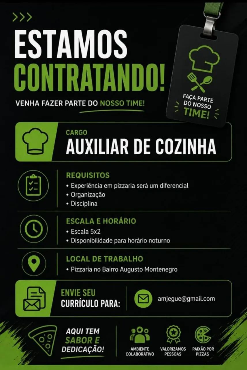 Vaga de Auxiliar de Cozinha