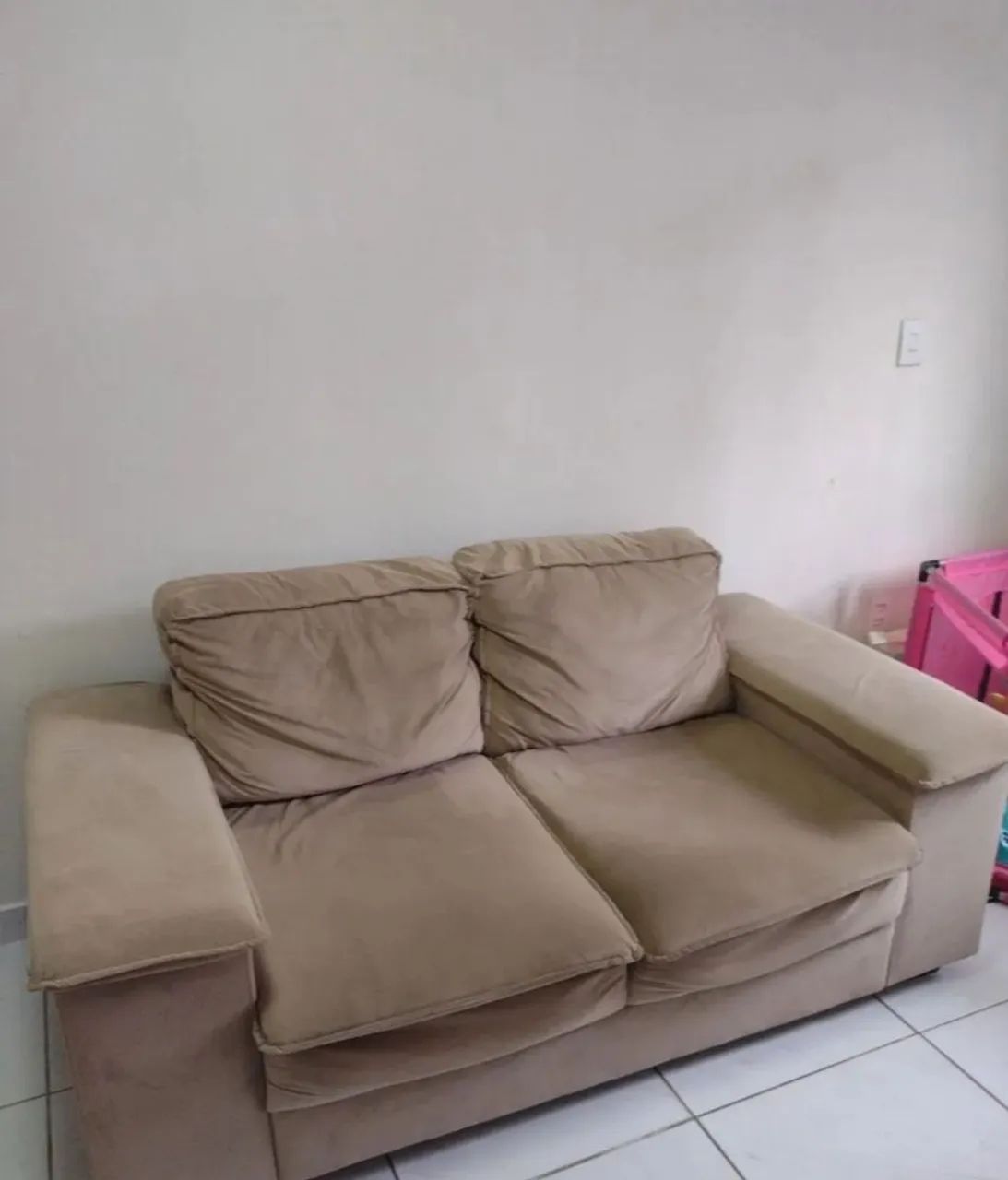 Sofá em suede